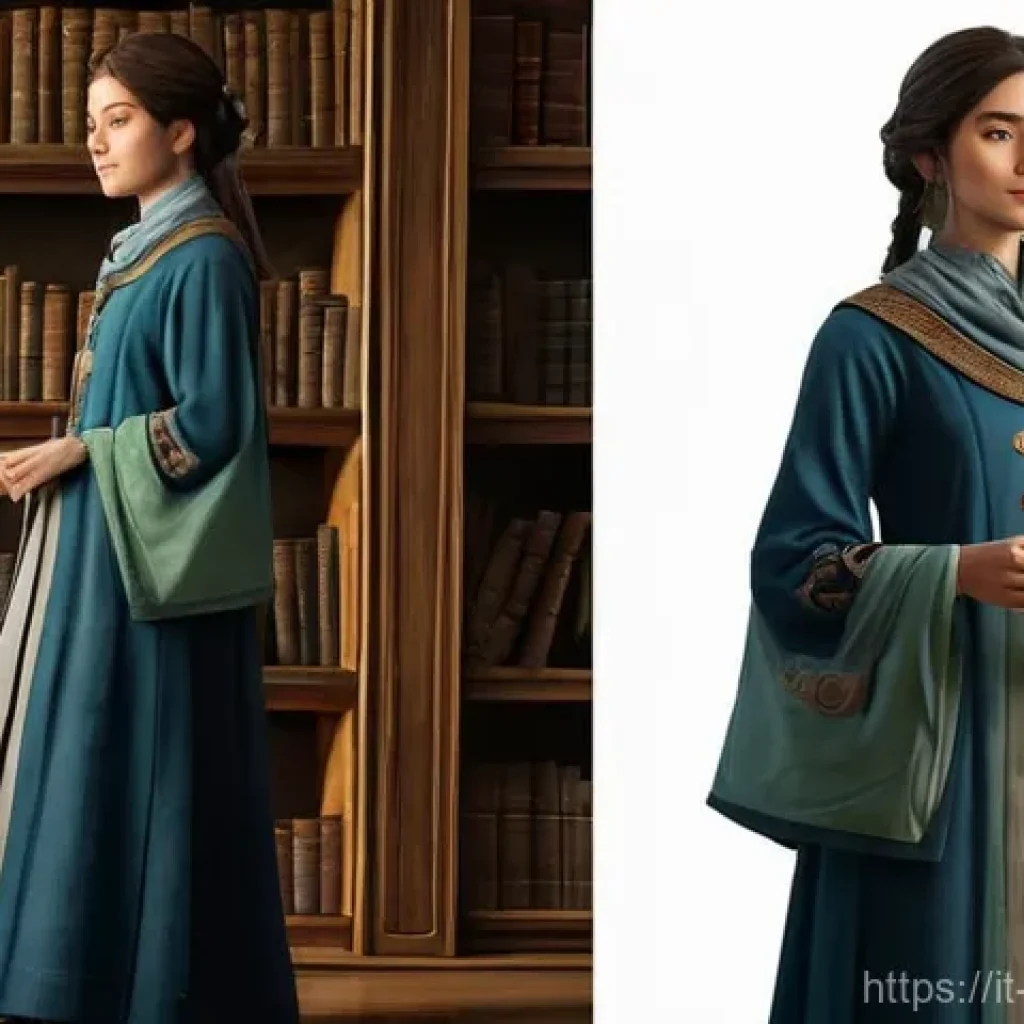 캐릭터디자인 자격증 필기 시험 준비 전략 - **Prompt 1: The Tranquil Scholar**
A young adult female character, a scholar or an apprentice ma...