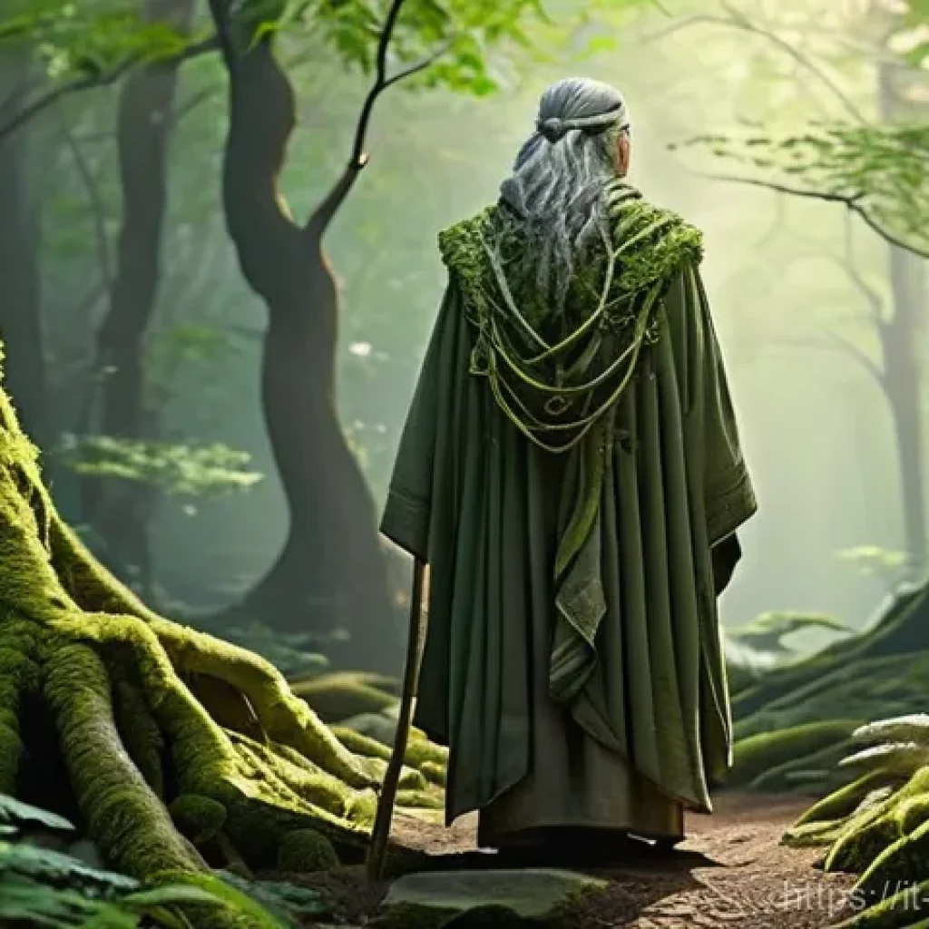 캐릭터디자인 직무에서의 협력과 갈등 해결 - **Prompt 1: The Elder Forest Keeper**
A wise, elderly human figure, gender-neutral, stands grace...