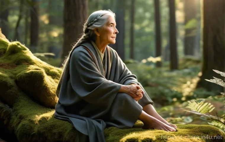 캐릭터디자인 초보자 필수 가이드 - "A wise, elderly female character, depicted as a seasoned mentor with a thoughtful and gentle expres...