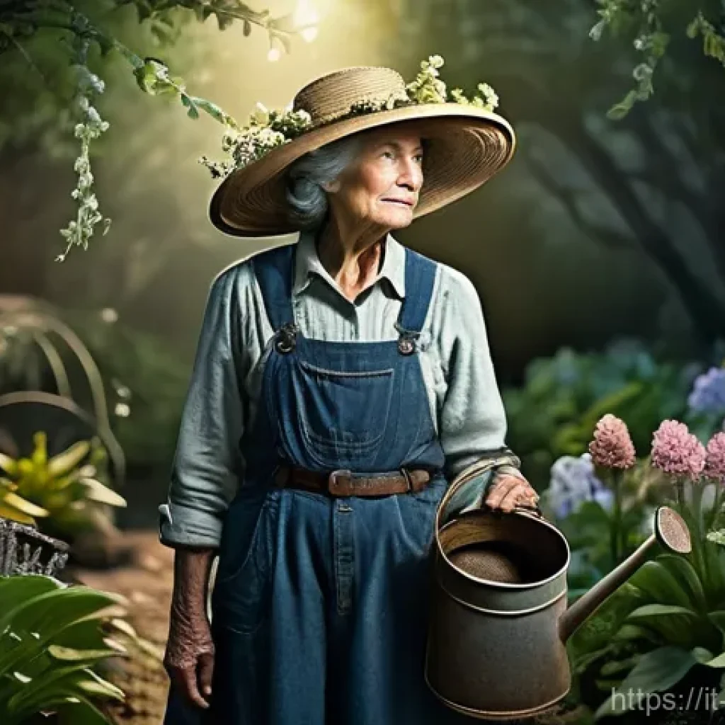캐릭터디자인 실기 시험의 주요 과제 이해 - **Prompt: The Unlikely Hero - Night Gardener**
    "A whimsical and detailed full-body portrait of a...