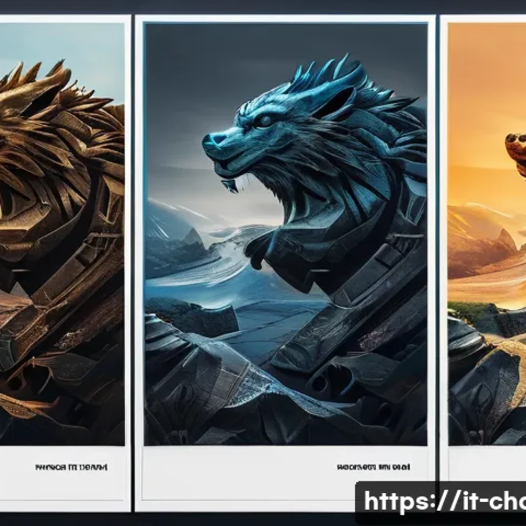 캐릭터디자인 업계 리더로 성장하는 비결 - Here are three detailed image generation prompts in English, designed to adhere to the specified gui...