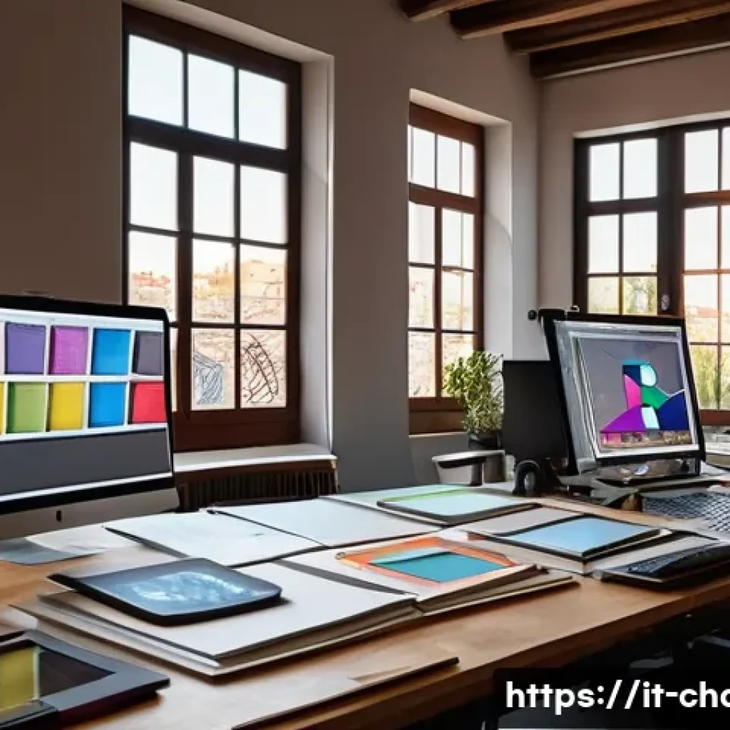 캐릭터디자인 자격증 취득 후 진로 선택 방법 - A modern character designer workspace inside an Italian animation studio, featuring a diverse creati...
