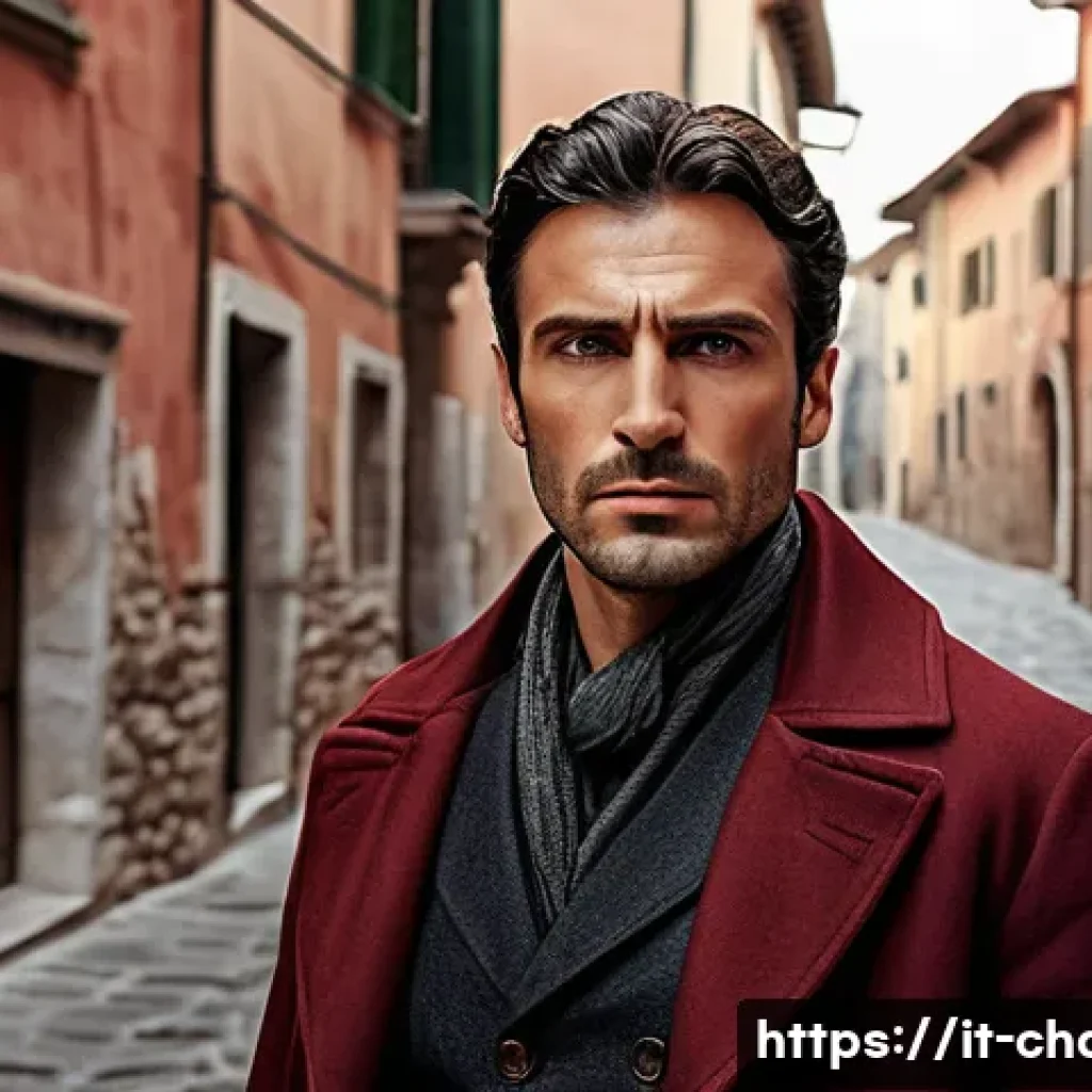 캐릭터디자인 구체화 과정에서의 팁 - A complex Italian male character in his late 30s, wearing functional yet stylish clothing featuring ...