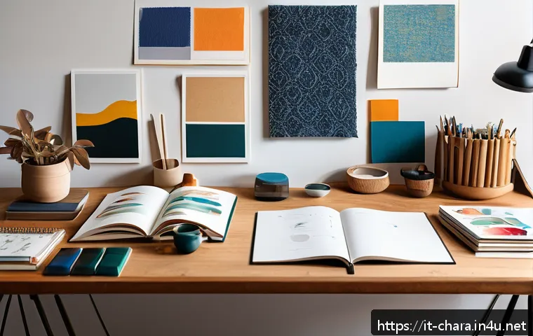 캐릭터디자인 직무 워크숍 참여 후기 - A detailed character design workspace scene featuring an Italian artist&rsquo;s creative studio. The room ...