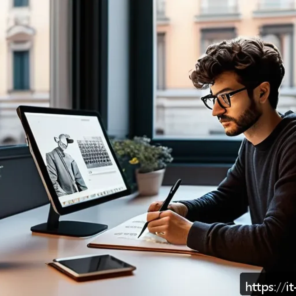 캐릭터디자인 자격증과 경력 쌓기의 상관관계 - A modern character designer workspace featuring a young Italian artist in casual smart attire wearin...