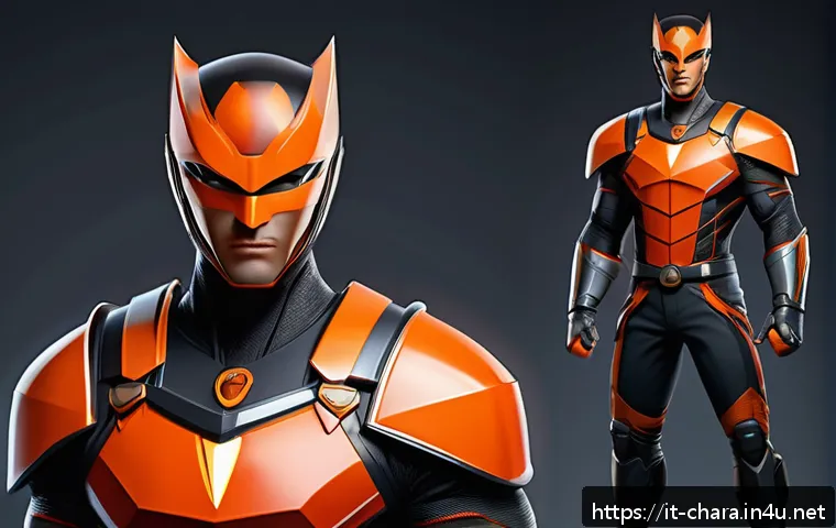 캐릭터디자인 실기 시험의 주요 평가 기준 - A confident, courageous hero character design in a consistent stylized world setting, wearing a slee...