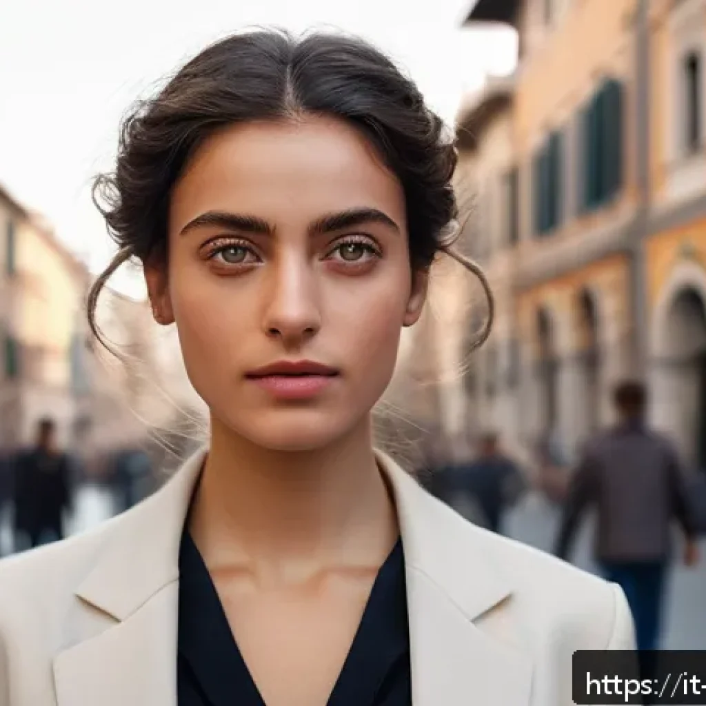 캐릭터디자이너로서의 커뮤니케이션 전략 - A realistic character portrait of a young Italian woman with precise anatomical details and elaborat...