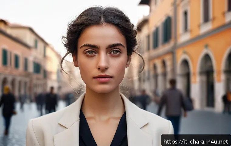 캐릭터디자이너로서의 커뮤니케이션 전략 - A realistic character portrait of a young Italian woman with precise anatomical details and elaborat...