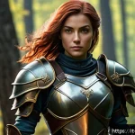 캐릭터디자인 자격증 학습을 위한 자료 정리 - A dynamic character design of a confident female adventurer in stylized European comic style, wearin...