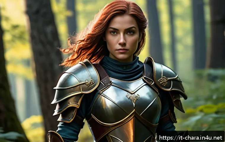 캐릭터디자인 자격증 학습을 위한 자료 정리 - A dynamic character design of a confident female adventurer in stylized European comic style, wearin...