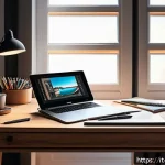 캐릭터디자인 자격증 필기와 실기 준비 방법 - A modern, well-organized study space dedicated to character design, featuring a sleek digital drawin...