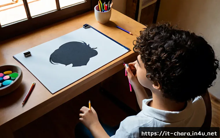 캐릭터디자인 스킬을 발전시키는 연습 방법 - Photorealistic overhead view of a young Italian character designer practicing at a sunlit desk in a ...